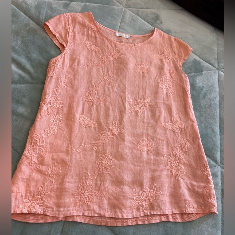 Light orange linen top